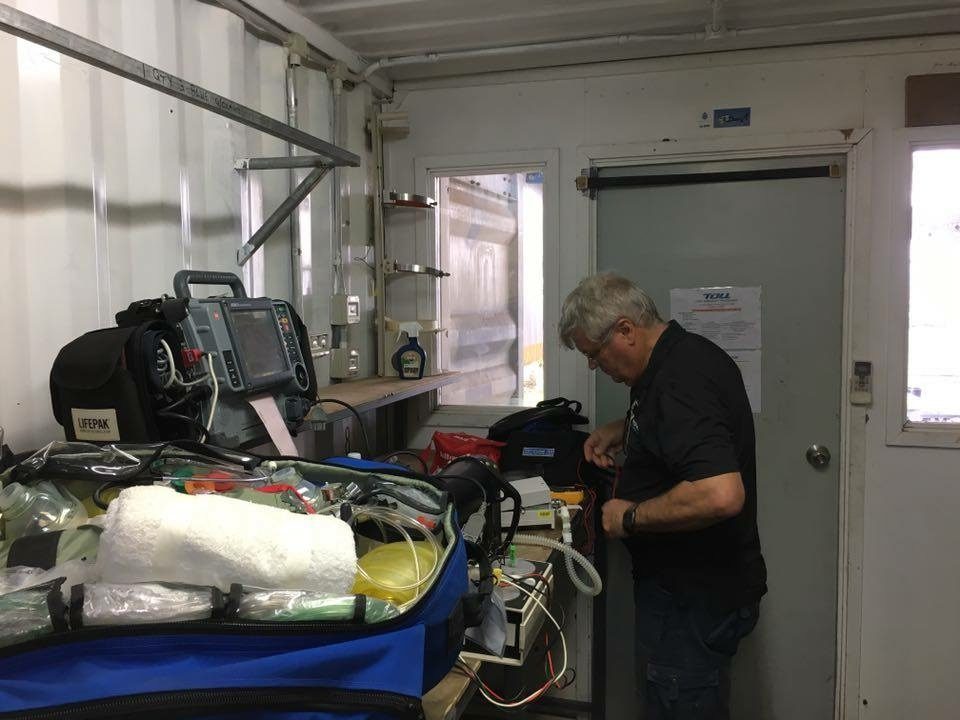 Nova Biomedical engineer servicing ambulance equipment